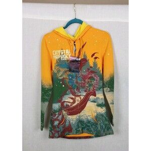 Crystal Rock by Christian Audigier Hoodie S Cotton Blend Rhinestone Y2K Retro